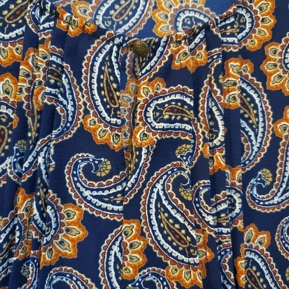 Kim Rogers Paisley Offset Hem Blouse Small - Picture 5 of 8